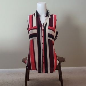 Express Striped Sleeveless Blouse